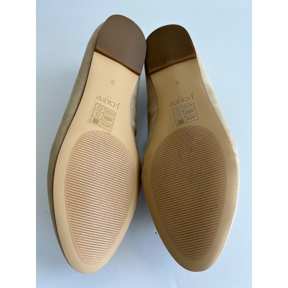 J.Crew Womens Tan Suede Tassel Loafers Smoking Slippers Beige Size 9 Flat Shoes - Picture 5 of 6